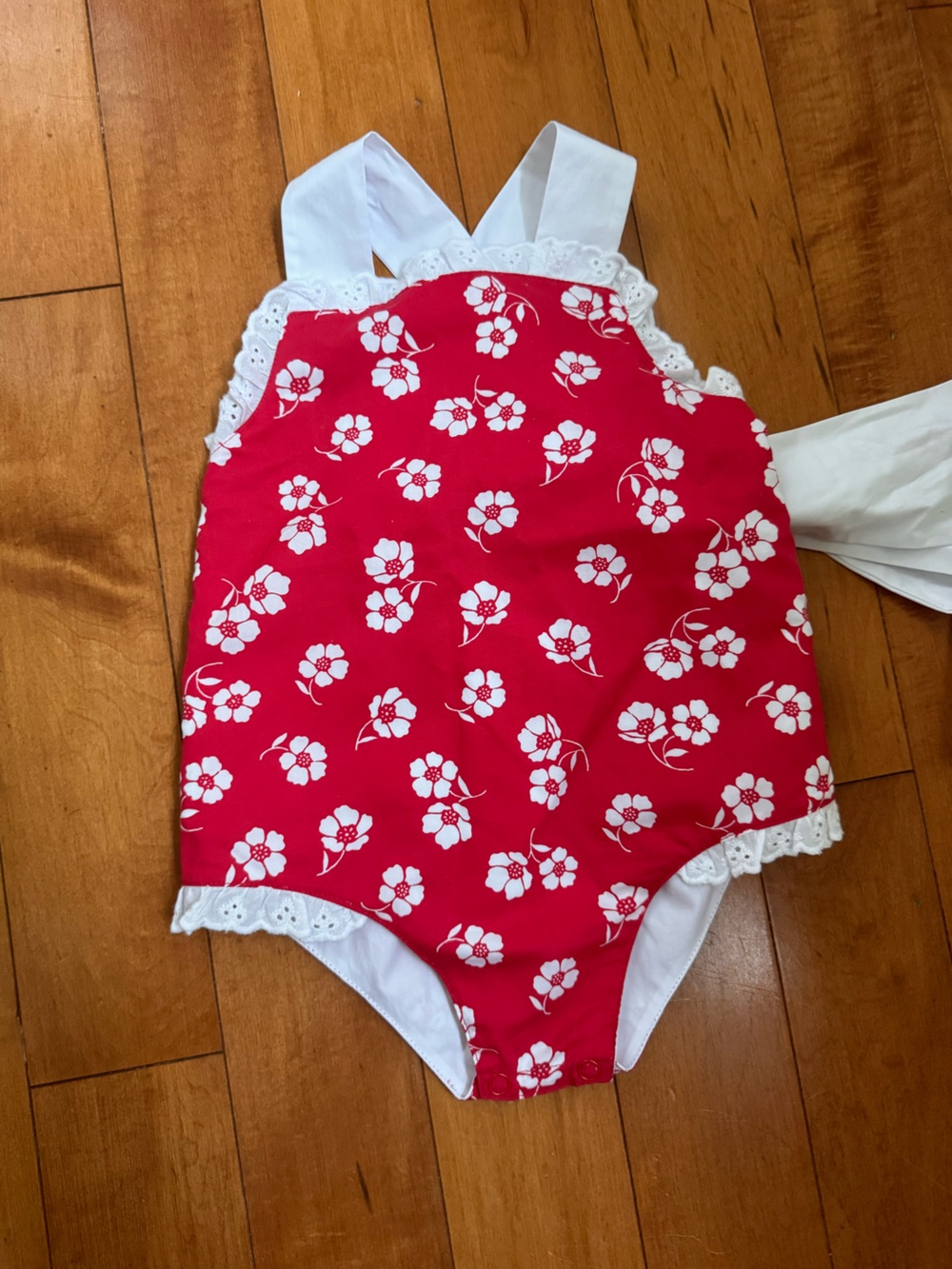 The Beaufort Bonnet Company One-Piece Swimsuit with White eyelet Trim